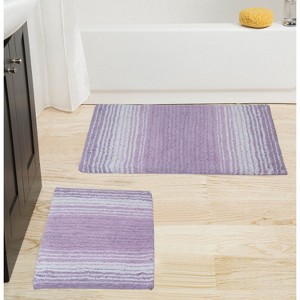 Gradiation Bathroom Décor, Washable Rug, Bathroom Mat, Kitchen Mat, Bathroom Rug Set, Bath Mat Set, Bath Floor Mat Non-Slip, 2 Pcs Set(S+M), Purple - 1 of 4