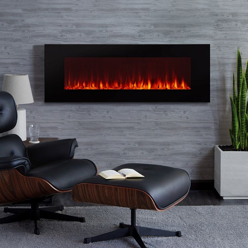 Real Flame 50&#34;  Dinatale Wall Mounted Electric Fireplace Black, 3 of 11
