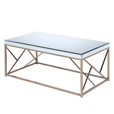 Evelyn Cocktail Table Copper Chrome and Mirror - Steve Silver