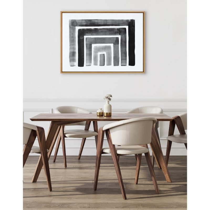 Kate &#38; Laurel All Things Decor 31.5&#34;x41.5&#34; Sylvie MCM Abstract Rainbow Black Horizontal Wall Art by The Creative Bunch Studio Natural, 5 of 7