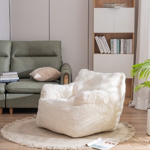 Soft Tufted Foam Bean Bag Chair With Teddy Fabric, Ergonomic Backrest,Length39.37"×Width37"×Height27.56"(3.28*3.08*2.30ft) - 1 of 4