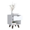TIRAMISUBEST Nightstand with 1 Open Storage Shelf - White Mobile File Cabinet - 3 of 4
