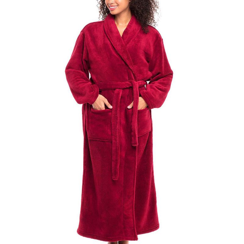 Women's Cozy Fleece Winter Wrap Around Robe, Long Plush Bathrobe, 1 of 7
