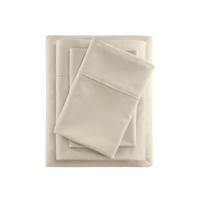400 Thread Count 4 PC Wrinkle Resistant Cotton Sateen Sheet Set, 1 of 6
