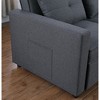 Linen Convertible Sleeper Chair with Pull-Out Bed, Side Pocket and Pillow for Living Room - 3 of 4
