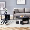 FONTOI Hexagonal Coffee Table Set of 2 with Multi-hole Design, Floor Mount Side Table for Living Room Bedroom, Black, 21.6"*14"*25" - 2 of 4