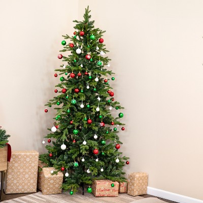 Winter Wonderland Red Green White Shatterproof Plastic Christmas Ornaments Set