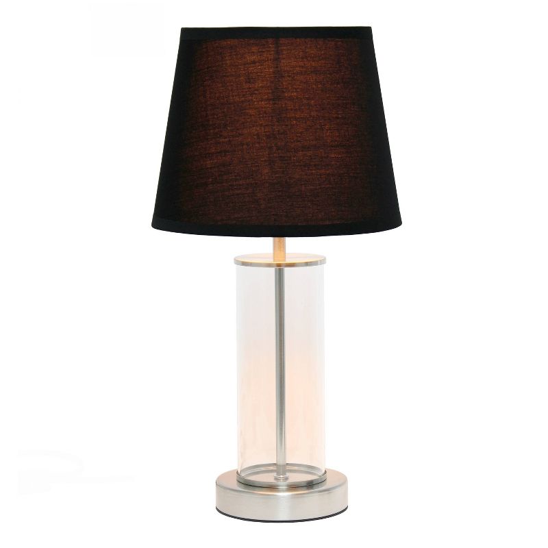 Encased Metal and Clear Glass Table Lamp with Fabric Shade - Simple Designs, 3 of 10