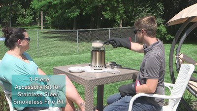 Compact Stainless Steel Smokeless Fire Pit Accessory Kit