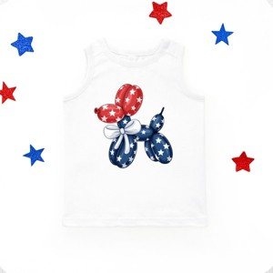 The Juniper Shop 4th Of July Balloon Dog Youth Tank Top - 1 of 4