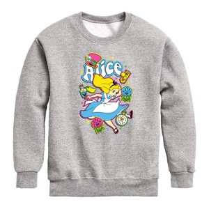 Boys' - Disney - Alice In Wonderland Graphic Long Sleeve Fleece Sweatshirt - 1 of 4