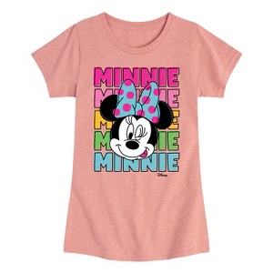 Girls' - Disney - Minnie Stacked Fitted Short Sleeve Graphic T-Shirt - 1 of 3