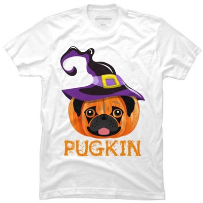 Men's Design By Humans Pugkin Pumpin Halloween By trantanphat95 T-Shirt