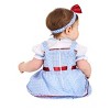 HalloweenCostumes.com Sweet Kansas Girl Costume For Babies,  Infant Farm Girl Outfit With Blue Gingham Dress And Headband With A Ruby Red Bow - 2 of 4