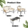3-Piece Boho Outdoor Patio Furniture Set with Table, All-Weather Wicker Rattan Sectional Sofa with Cushions, Metal Frame - 2 of 4