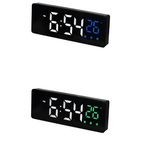 REGALWOVEN 2 Pcs Plastic Digital Corded Adjustable Accurate Dimmable Electric Alarm Clock 6.3 x 2.4 x 1 inch - 1 of 4