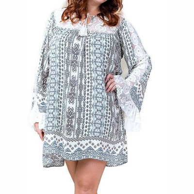 Women's Ruffles & Lace Dress - Plus - KORI