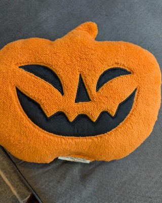 NWT Orange Faux Sherpa Pumpkin newest Throw Pillow Halloween Jack-o-Lantern