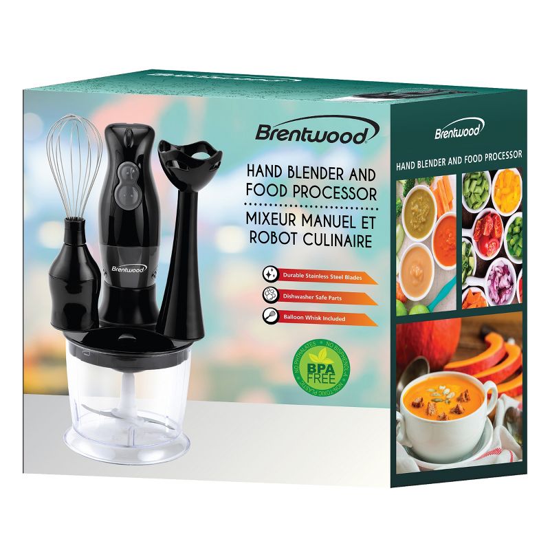 Brentwood HB-38BK 2 Speed Hand Blender with Balloon Whisk in Black, 4 of 9