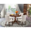HomeStock 5-Piece Mahogany Finish Solid Wood Top Dining Table with 4 Parson Chair - 2 of 4