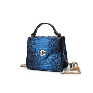 MKF Collection Luxe Croc-Embossed Mini Satchel Bag with Gold Chain Strap, Vegan Leather by Mia K - 1 of 4