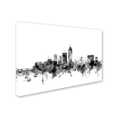 Trademark Fine Art -Michael Tompsett 'Indianapolis IN Skyline B&W' Canvas Art