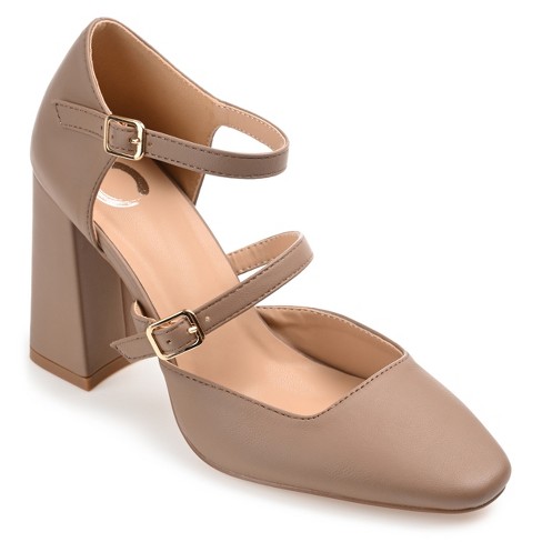 Journee Collection Womens Isadorah Mary Jane Mid Block Heel Square