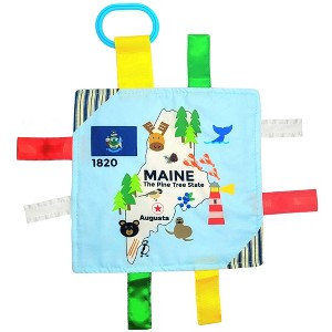 Baby Jack The Learning Lovey Maine State Baby Tag Crinkle Square Toy That Teaches Facts 8" x 8" - 1 of 4