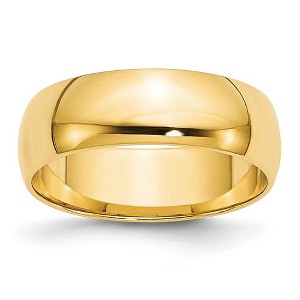 Black Bow Jewelry 2mm to 6mm 14K Yellow Gold Lightweight Half Round Standard Fit Band - 1 of 4
