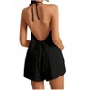 Women's Backless Halter Sleeveless Top and Shorts Set - 4 of 4
