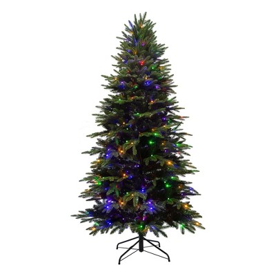 YARDSIGHT 6ft Artificial Christmas Tree, 1481 Tips Full & Lush Hinged Tree with Mixed PE+PVC Needles and Sturdy Metal Stand