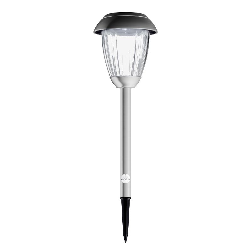 Nature Spring Stainless Steel Solar Path Lights - 16", Gunmetal Finish, Set of 8, 5 of 8