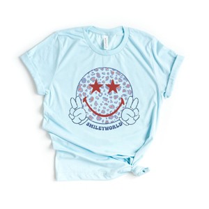Simply Sage Market SmileyWorld Leopard Smiley Peace Sign Short Sleeve Tee - 1 of 4