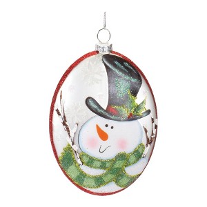 Glass Snowman Disc Ornament (Set of 12) - 1 of 3