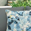 Outdoor Decor by Commonwealth Aqua Geo Flower Print Outdoor Pillow Cover 18" x 18" Multi (Cover Only) - 3 of 4