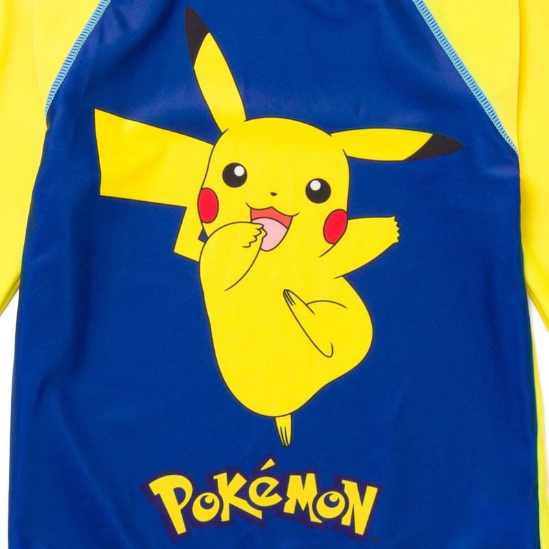 Pokemon Pikachu UPF 50+ Rash Guard Swim Shirt Little Kid to Big Kid, 3 of 8
