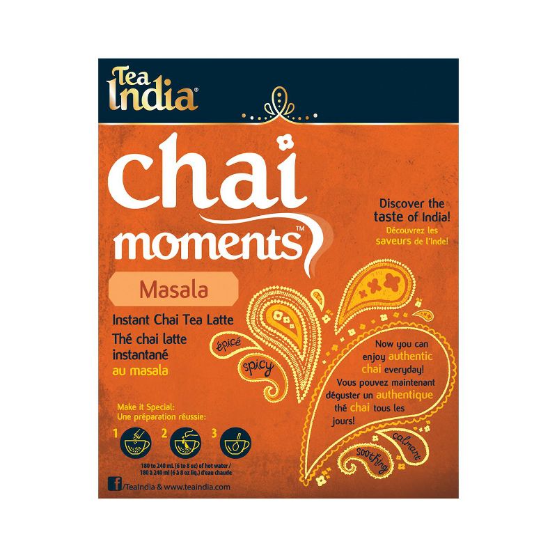 Tea India Chai Moments Masala Chai Tea Instant Latte Mix 10 Sachets Pack of 6, 2 of 6