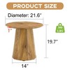 NicBex Natural Round Coffee Table with Wood Grain Top,Exquisite Wood Finish & Trumpet Base,Living Room Center Table,21.6" - 4 of 4