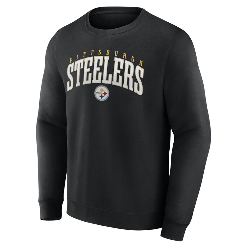 NFL Pittsburgh Steelers Men&#39;s Varsity Letter Long Sleeve Crew Fleece Sweatshirt, 2 of 4