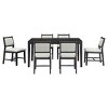 7-Piece Retro Farmhouse Dining Set for 6, 59.8" Rectangular Table & 6 Padded Chairs for Kitchen Dining Room-Baofuwish - 3 of 4