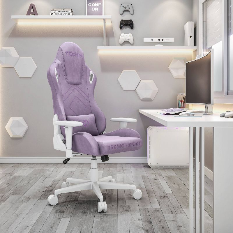 Velvet Memory Foam Gaming Chair Purple - Techni Sport, 2 of 8