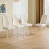 DOMETOUR Dining Chair Set of 4 PU Leather High Back Seat and Sturdy Leg Chair for Dining Room - 3 of 4
