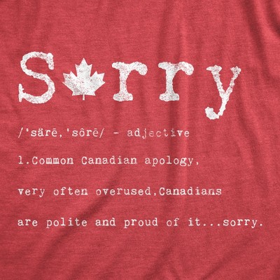 Мужские футболки Crazy Dog T-Shirts, Inc. Mens Sorry Definition T Shirt Funny Canada Apology Tee - Crazy Dog Men's T Shirt For Canadians Red L — фото 2