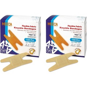 Flexible Fabric Knuckle Bandages 200 Count Box, Adhesive Strips for Finger & Knuckle Care to Protect Cuts & Wounds - 1 of 4