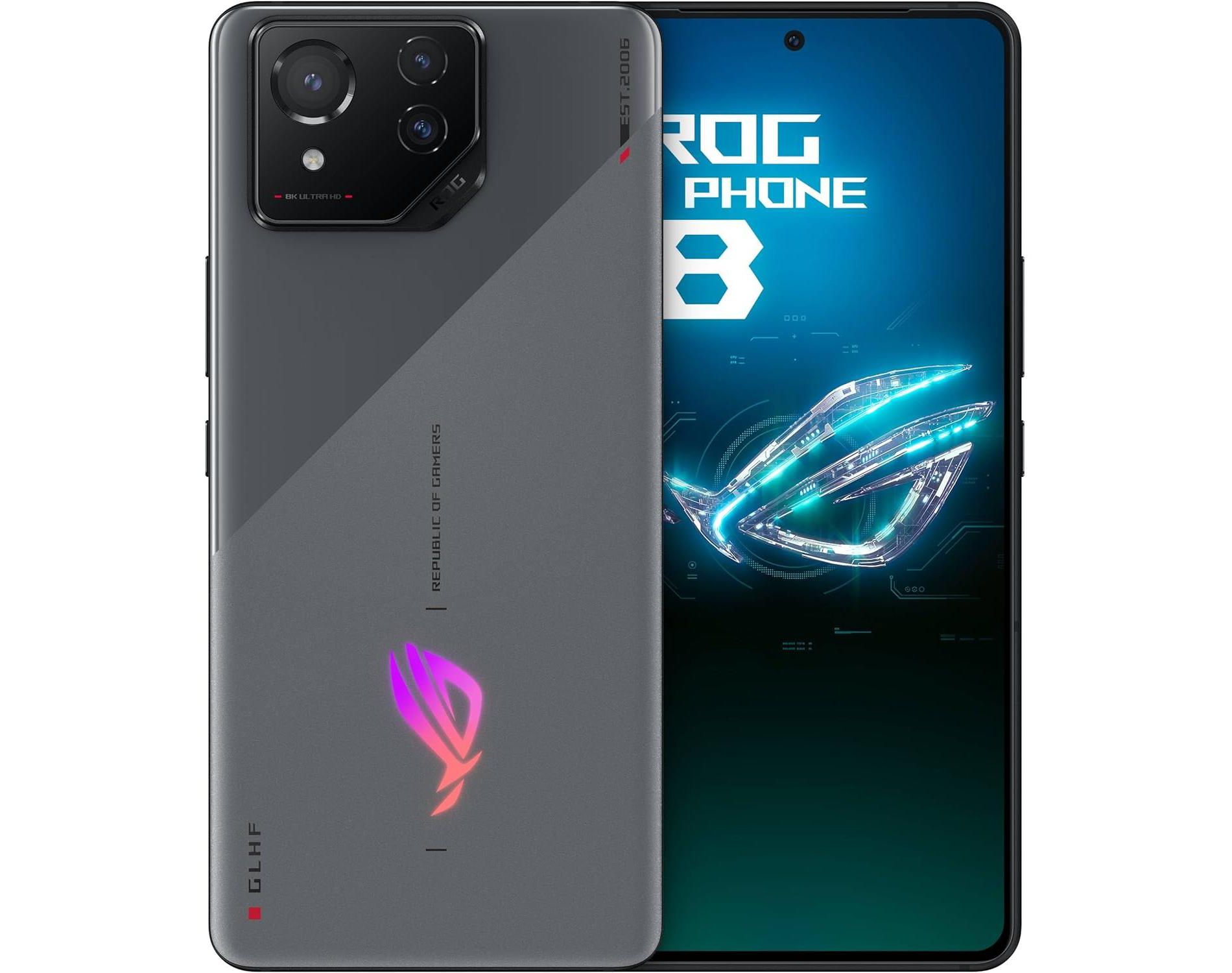 ASUS ROG Phone 8 Unlocked Android, US Version, 6.78" 165Hz AMOLED Display, 256GB Storage, 16GB RAM, 5500mAh Battery, Rebel Gray, AI2401-16G256G-GY