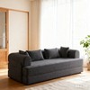 TIRAMISUBEST 78.7 inch Convertible Sleeper Sofa Bed Chenille Floor Lounge Couch with Cylindrical Pillow Side Pocket - 2 of 4