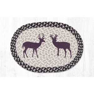 Earth Rugs Eco-Friendly Bucks Oval Placemat 13"x19" Rustic Farmhouse Accent - 1 of 3