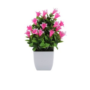 Unique Bargains Artificial Plants Lily Flower Bonsai Arrangement Plastic 3.74"x3.74"x10.63" 1 Pc - 1 of 4