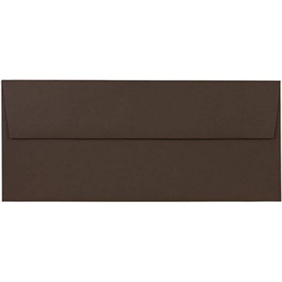 JAM Paper #10 Business Envelopes 4.125 x 9.5 Chocolate Brown Recycled 233714I