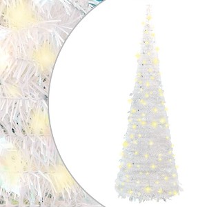vidaXL Artificial Christmas Tree Pop-up 200 LEDs White 82.7 in. - 1 of 4